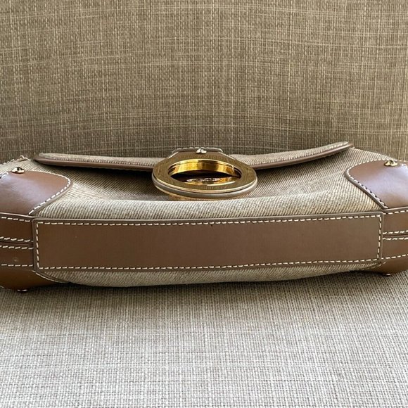 Escada Women Handbag Small Purse Bag Canvas/Leather Bag Handmade in Italy Authen - Picture 12 of 13